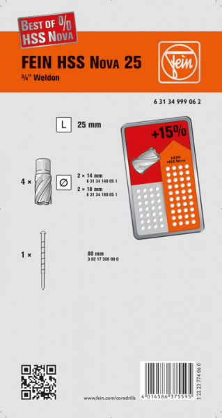КОМПЛЕКТ ПРИНАДЛЕЖНОСТЕЙ С ТВЕРДОСПЛАВНЫМИ НАПАЙКАМИ 3/4" WELDON (63134999062)